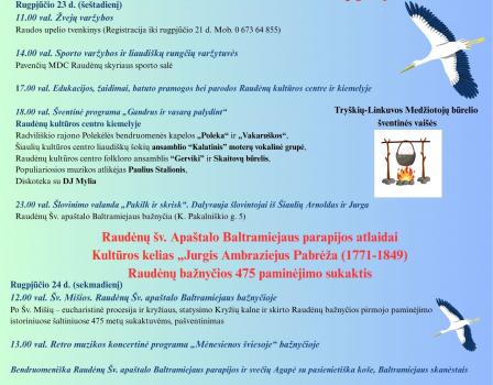 Raudėnų vasaros šventė „Gandrus ir vasarą palydint“