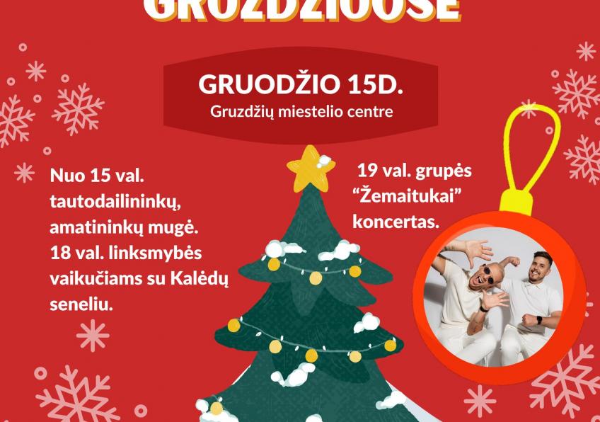 Kalėdinės eglės įžiebimo šventė Gruzdžiuose