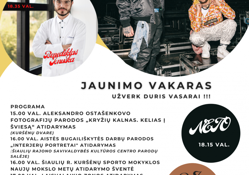 JAUNIMO VAKARAS „UŽVERK DURIS VASARAI”