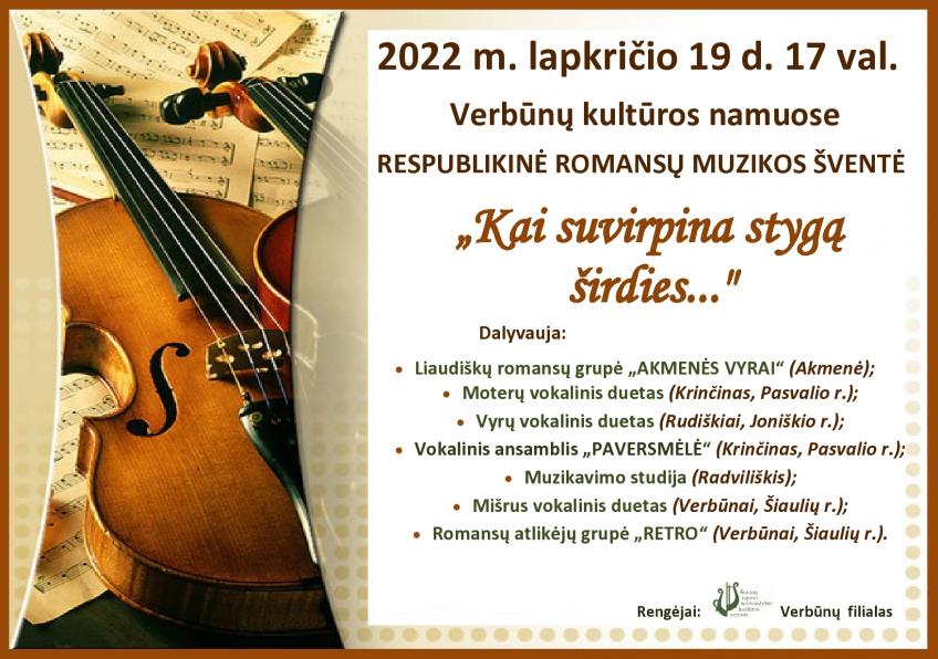 Respublikinė romansų muzikos šventė „Kai suvirpina stygą širdies…” Verbūnuose