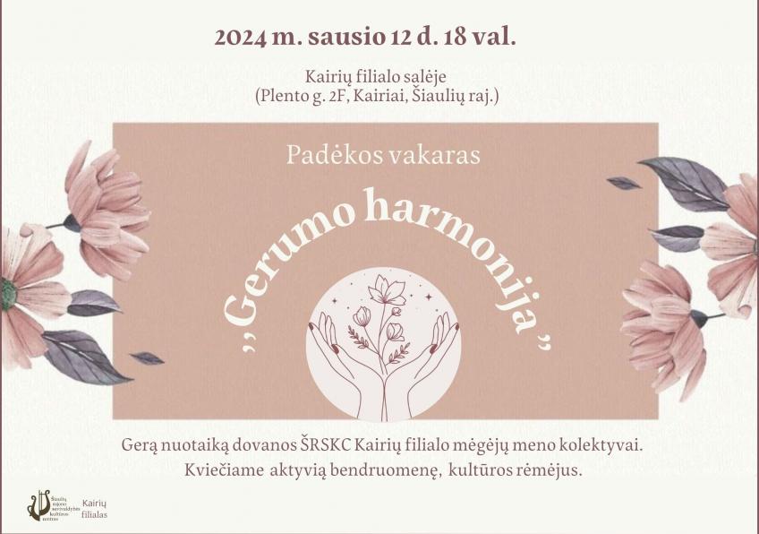 Padėkos vakaras „Gerumo harmonija“ - Kairiuose