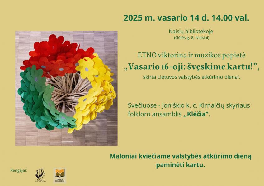 ETNO viktorina ir muzikos popietė Naisiuose