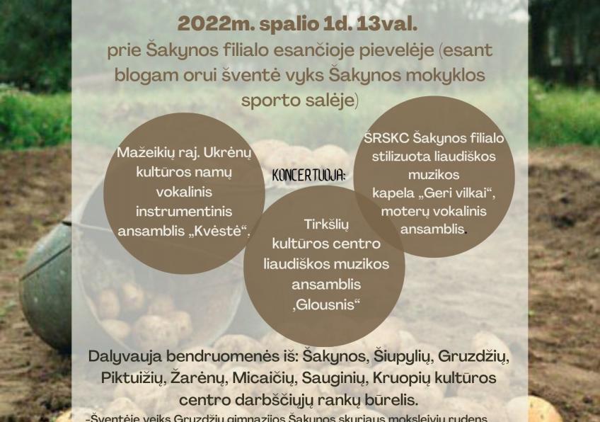 Tradicinė seniūnijos rudens derliaus šventė „Padirbėję iš peties, pasilinksminkim iš širdies”