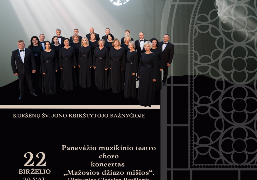 ,,Muzikinės bažnyčių naktys Šiaulių rajone 2026” Panevėžio muzikinio teatro choro koncertas ,,Mažosios džiazo mišios”. Dirigentas Giedrius Pavilionis