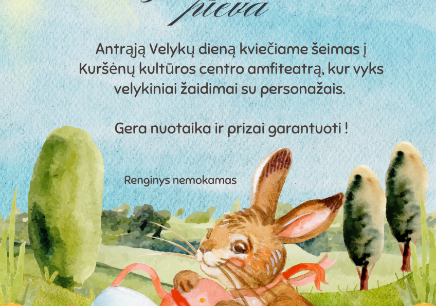 Antrosios Velykų dienos užimtumas šeimoms „Velykų džiaugsmo pieva”