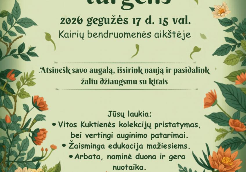 "Augalų mainų turgelis" Kairiuose