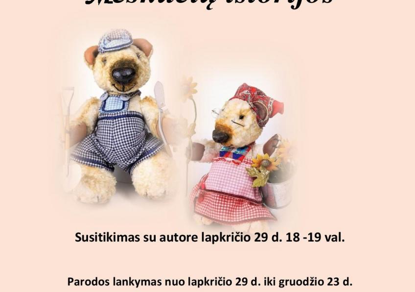 Rasos Sudintienės darbų paroda „Meškučių istorijos” Ginkūnuose