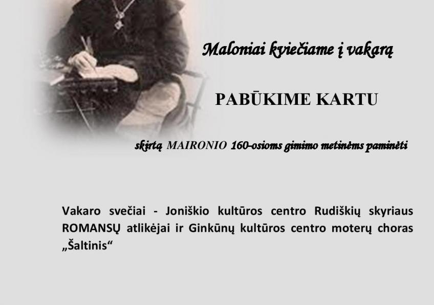 Vakaras „Pabūkime kartu” Ginkūnuose