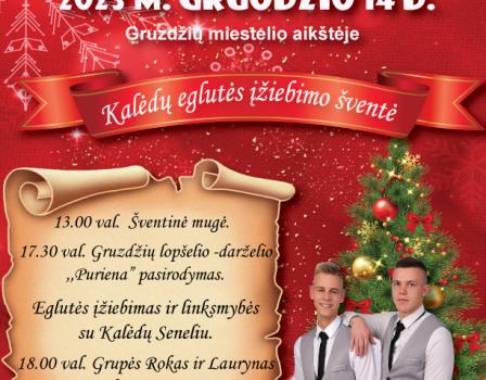 Kalėdų eglės įžiebimo šventė - Gruzdžiuose