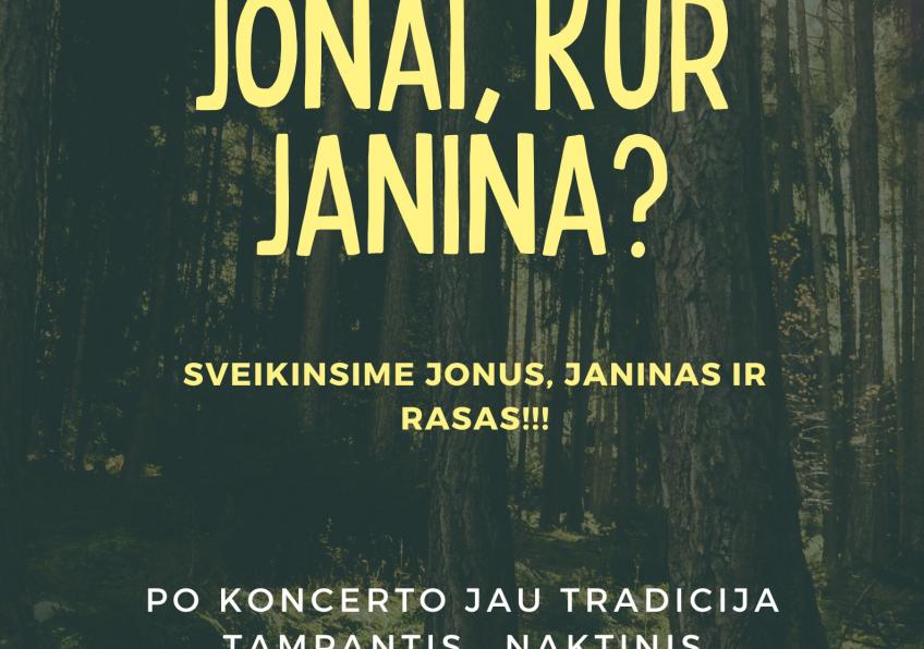 Joninių sveikinimas Jonams ir naktinis Joninių tinklinis.