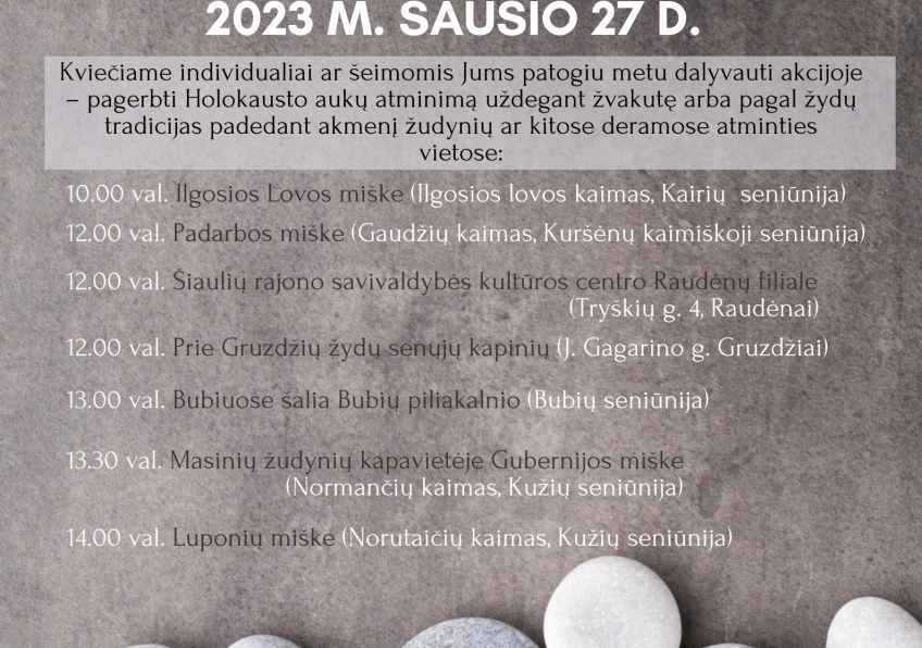 Pasaulinė akcija „Mes prisimename - We remember“, skirta holokausto aukų atminimui