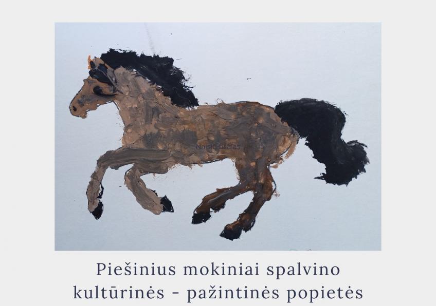    Meškuičių m-klos 3-4 klasių mokinių piešinių paroda „Spalviname žirgą“