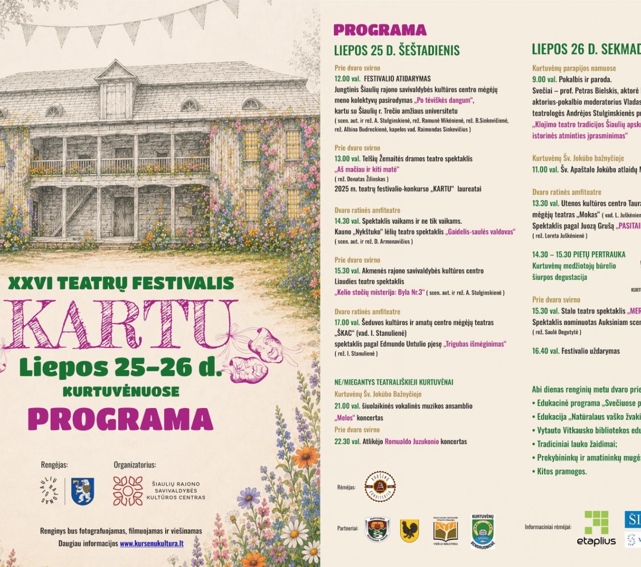 XVI teatrų festivalis “KARTU” Kurtuvėnuose