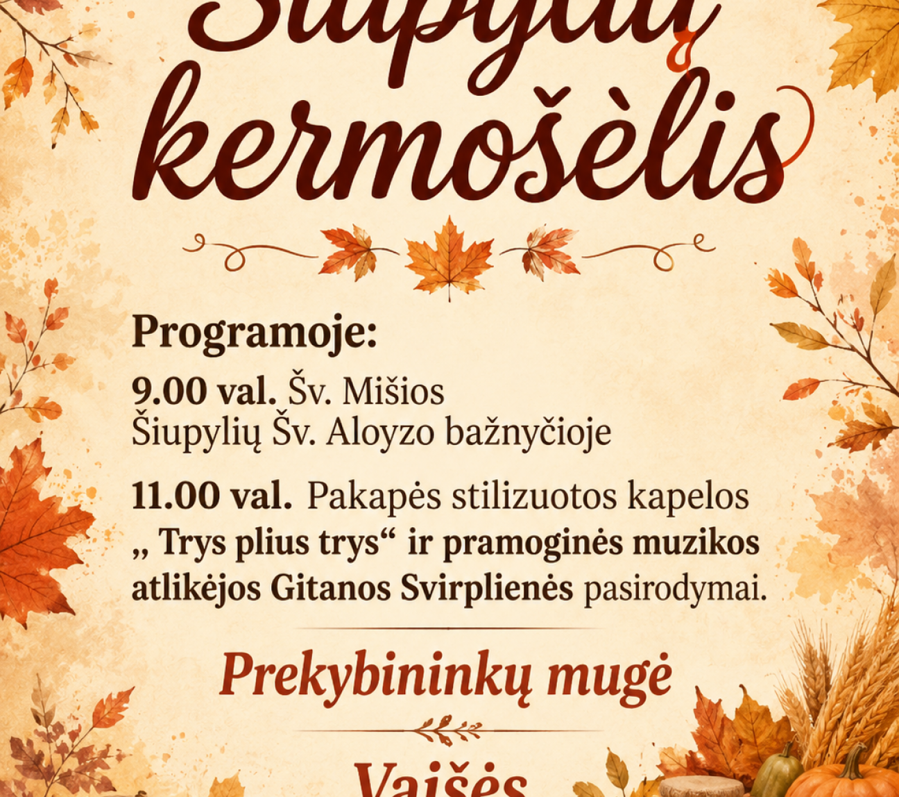 Rudens šventė  ,,Šiupylių kermošėlis”