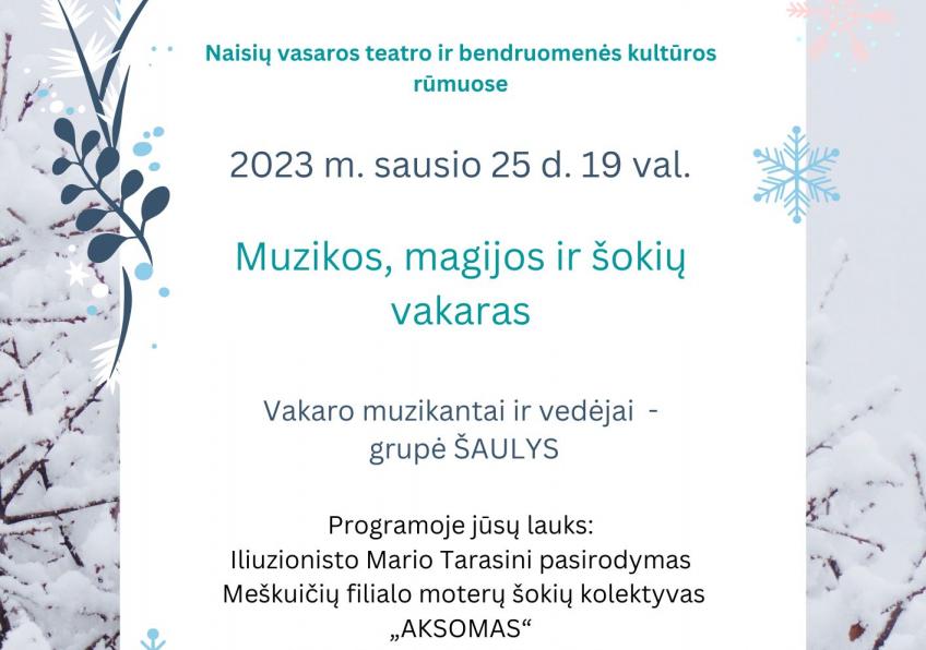Muzikos, magijos ir šokių vakaras Naisiuose