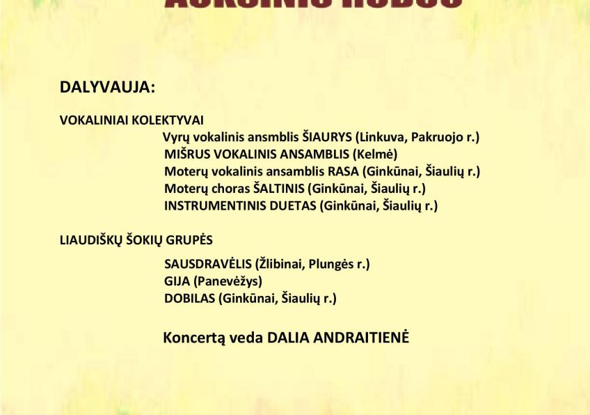 Dainų ir šokių šventė - festivalis „Auksinis ruduo” Ginkūnuose