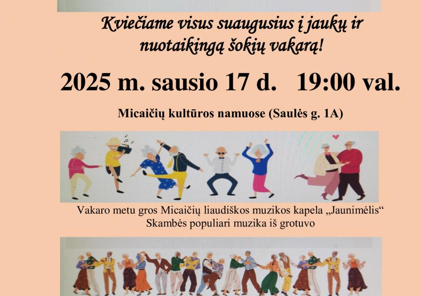 Vakaras su muzika ir šokiais Micaičiuose