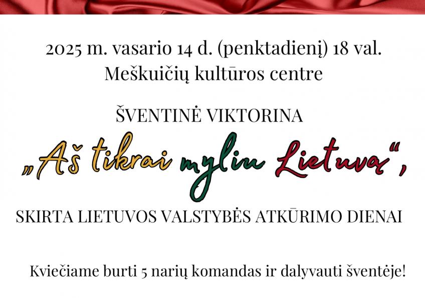 Viktorina, skirta Lietuvos valstybės atkūrimo dienai paminėti. Šokių vakaras suaugusiems