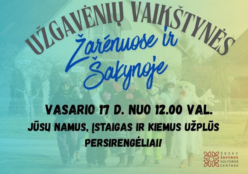 Užgavėnių persirengėlių vaikštynės po Žarėnų kaimą