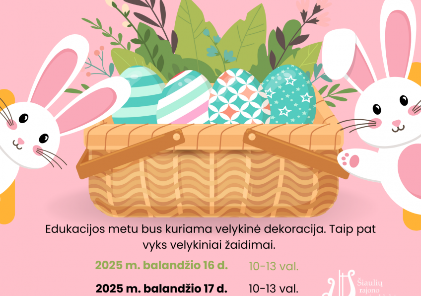 Velykinės edukacijos moksleiviams - „Zuikių dirbtuvės: pasodink pavasarį”